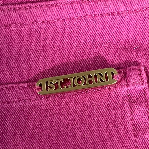 ST. JOHN Pants Women's Pink High Rise Straight Leg Stretch Size 10 Cropped - Picture 5 of 10
